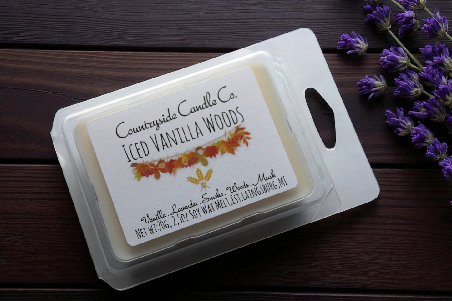 2.5oz Iced Vanilla Woods Wax Melt