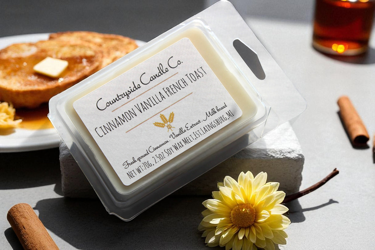 2.5oz Cinnamon Vanilla French Toast Wax Melt