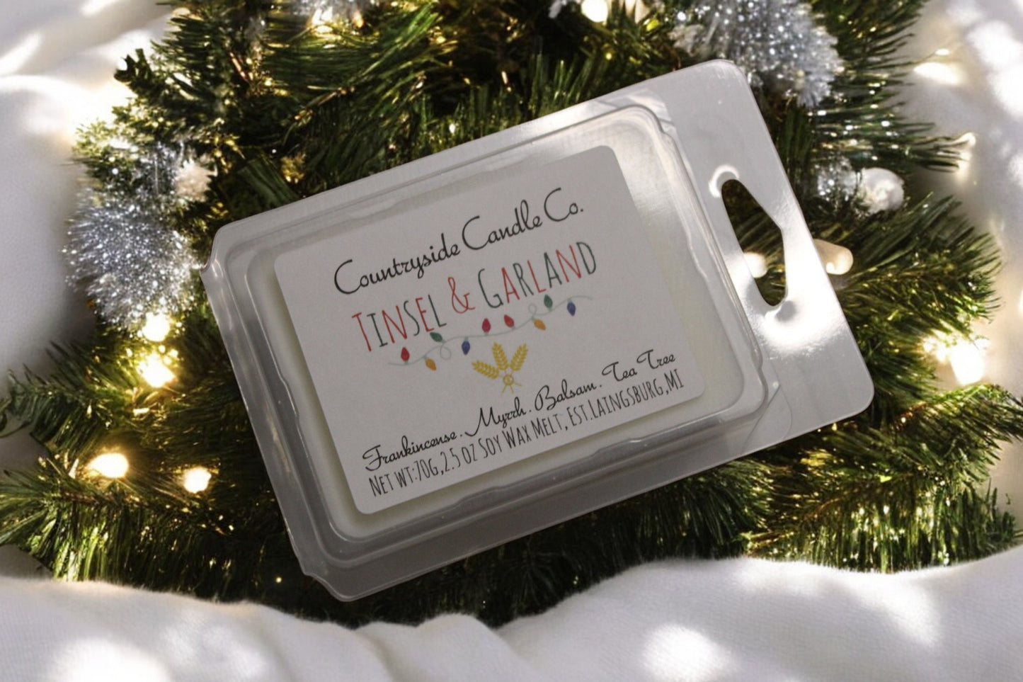 2.5oz Tinsel&Garland Wax Melt