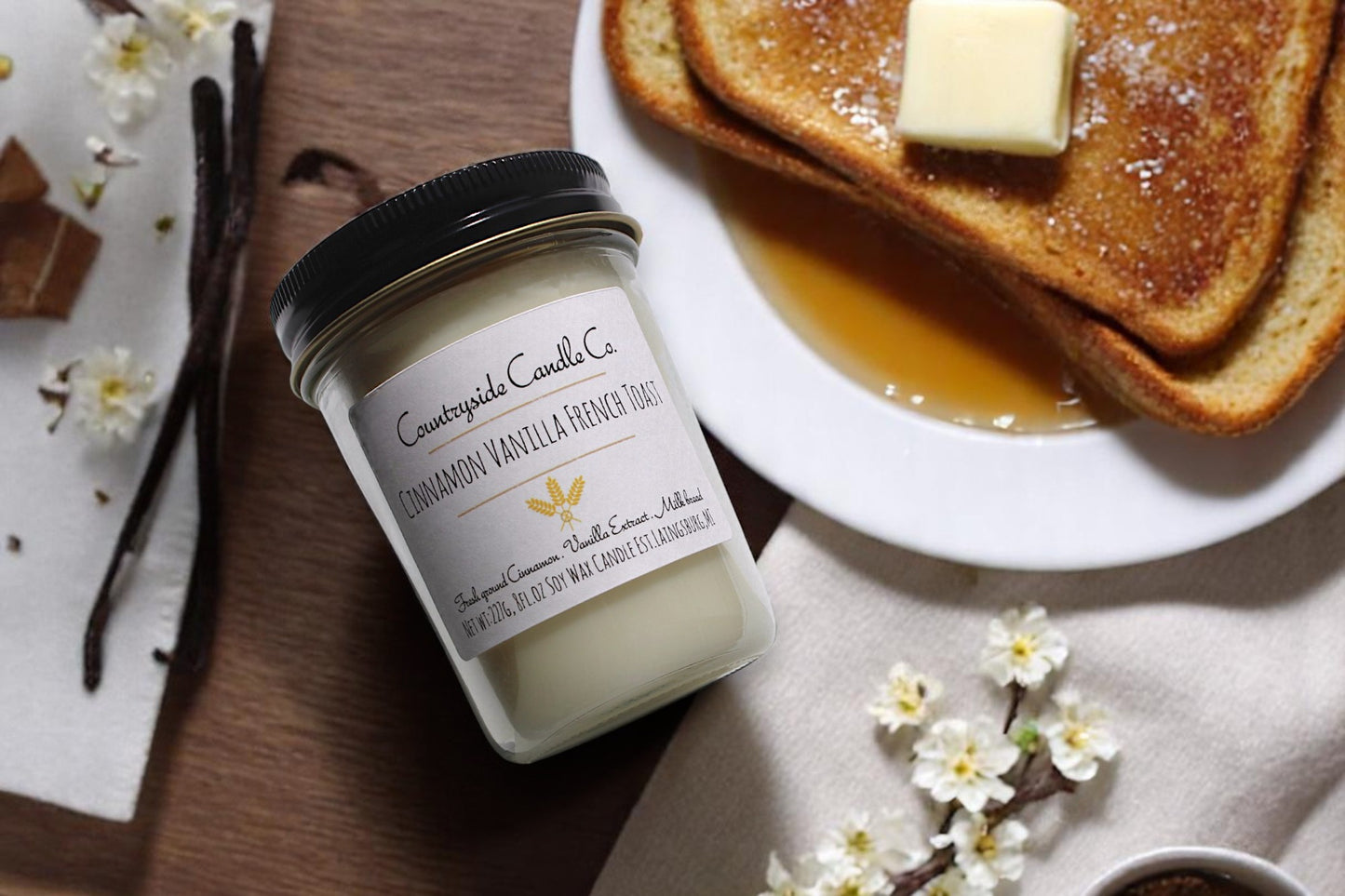 8oz Cinnamon Vanilla French Toast Soy Candle