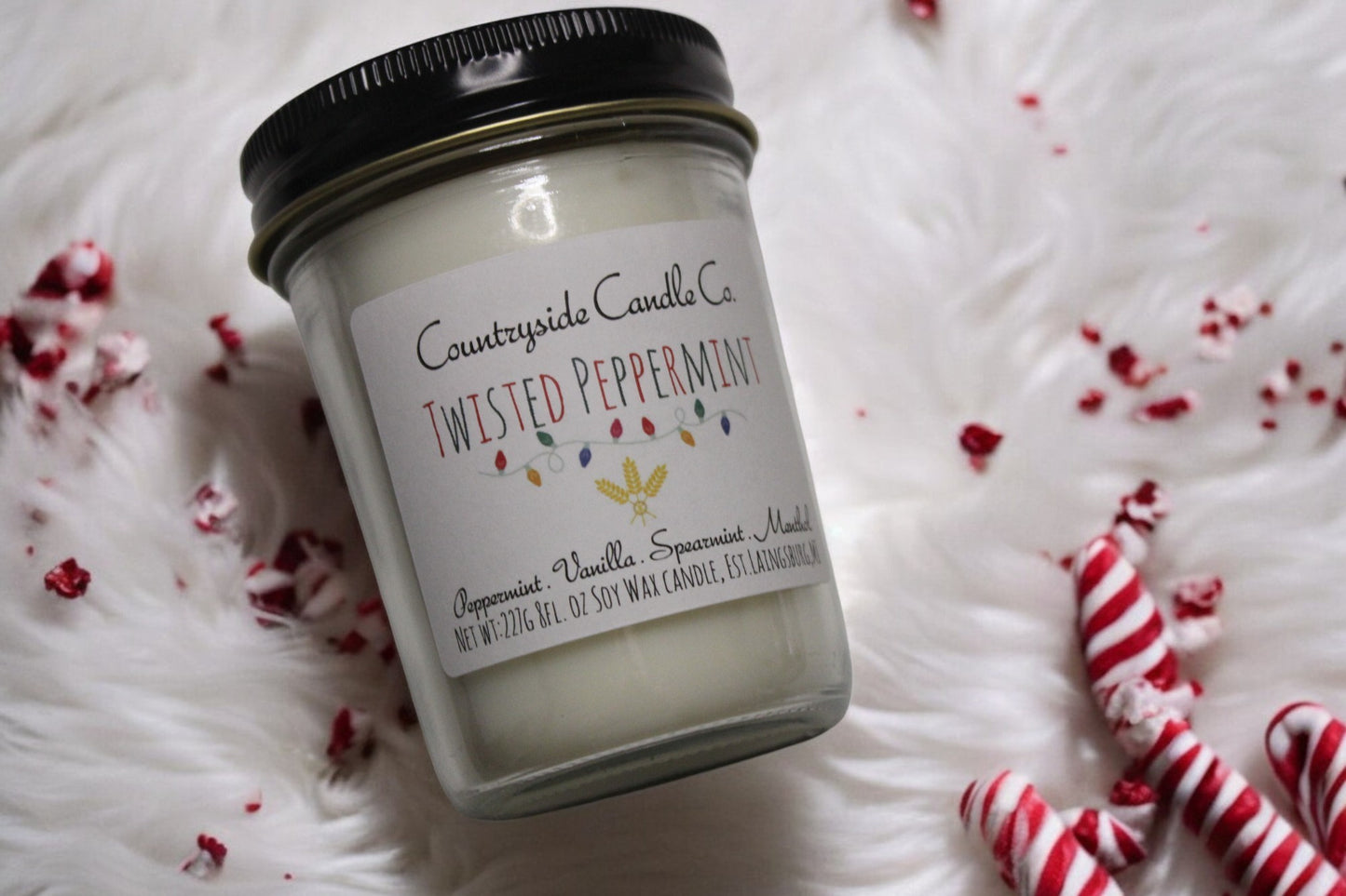 8oz Twisted Peppermint Soy Candle